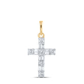1/6CTW-DIA NK CROSS PENDANT